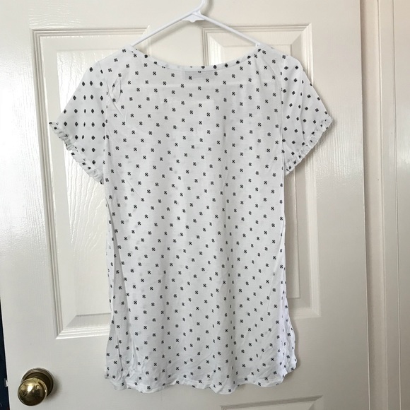 NWT LOFT white and black ruffle top - Picture 2 of 4